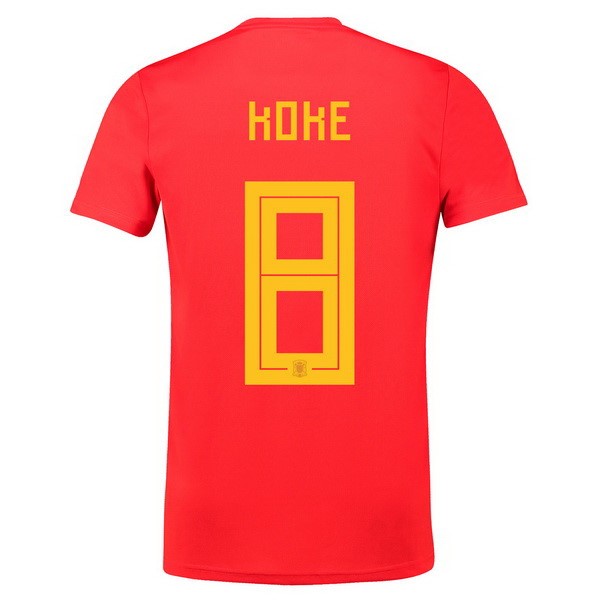 Camiseta España 1ª Koke 2018 Rojo